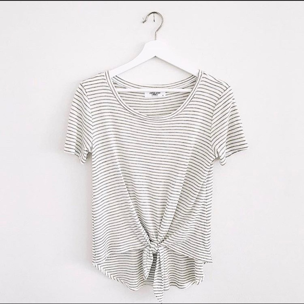CJLA Tie Front Waffle Tee